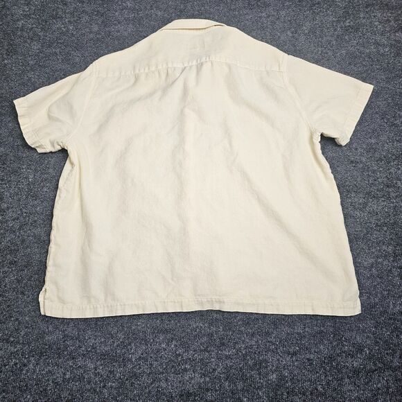 Nat Nast Men’s Button-Up Shirt Silk blend Short Sleeve White Cream Sz XL - Picture 2 of 10